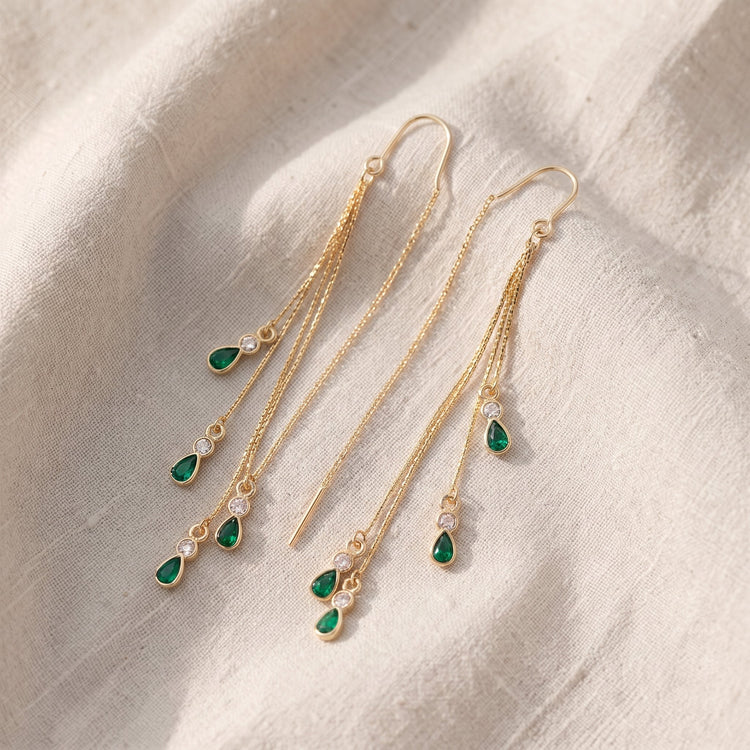 Auskarai Calista Moreau su kutais, auksas